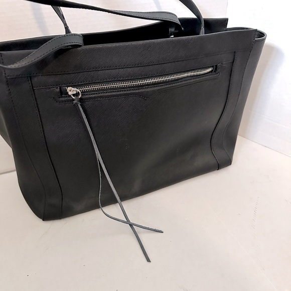 Rebecca Minkoff Monroe Saffiano Leather Tote Bag in black - Picture 7 of 15